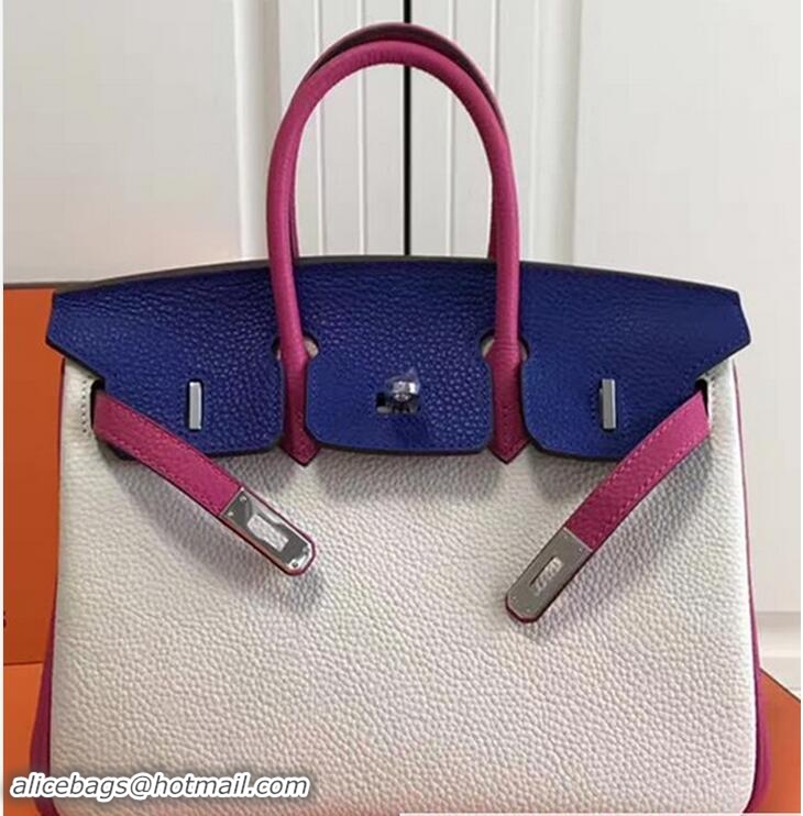 Charming Hermes Mini Birkin 25cm Bag in Original Togo Leather Bag H60401 Milky/Blue