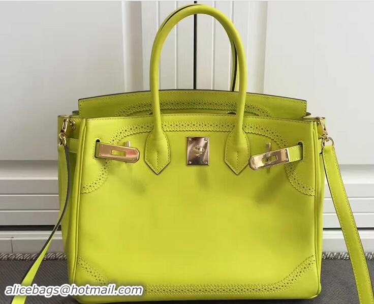 Purchase Hermes Lace Birkin 30cm Bag in Swift Leather H60306 Yellow