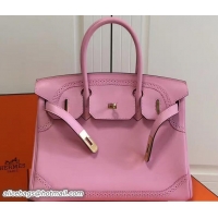 Inexpensive Hermes Lace Birkin 30cm Bag in Swift Leather H60306 Pink