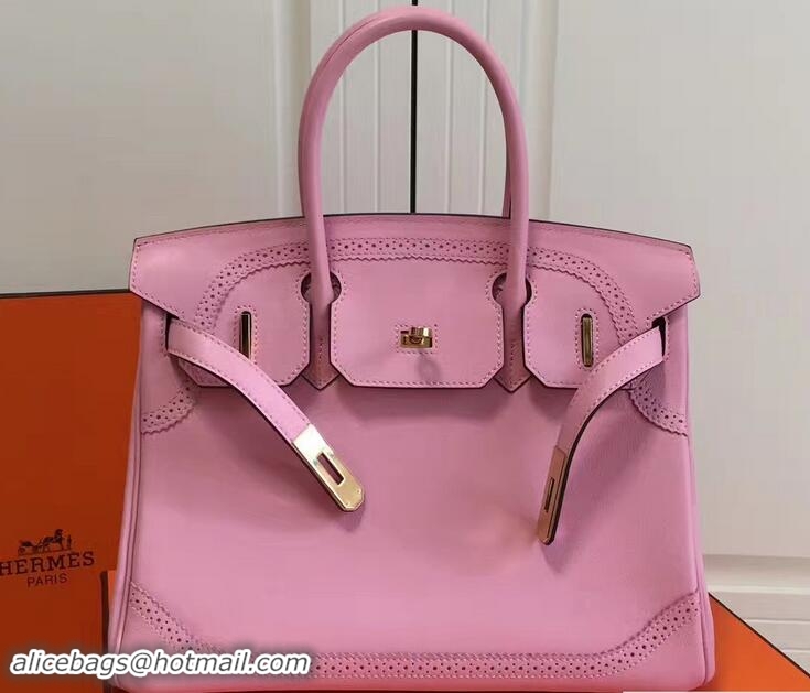 Inexpensive Hermes Lace Birkin 30cm Bag in Swift Leather H60306 Pink