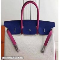 Popular Style Hermes Mini Birkin 35cm Bag in Original Togo Leather Bag H60403 Milky/Blue