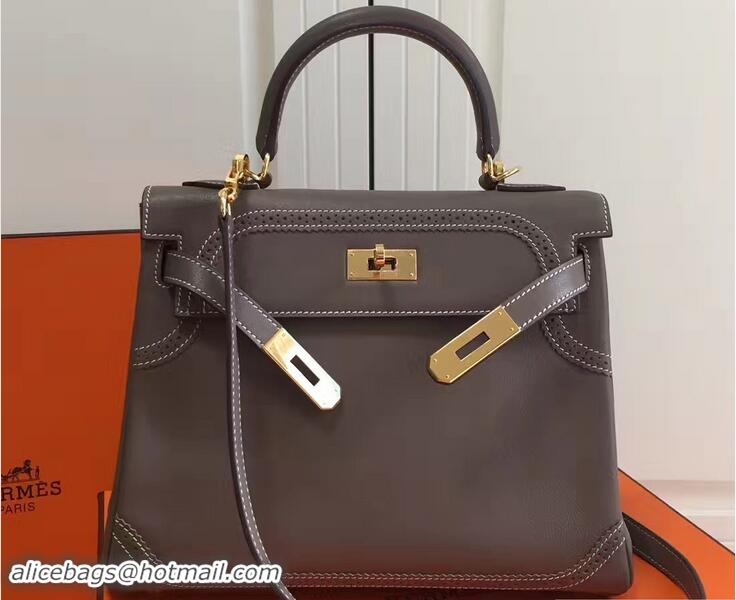 Luxury Hermes Lace Kelly 28cm Bag in Swift Leather H60309 Etoupe