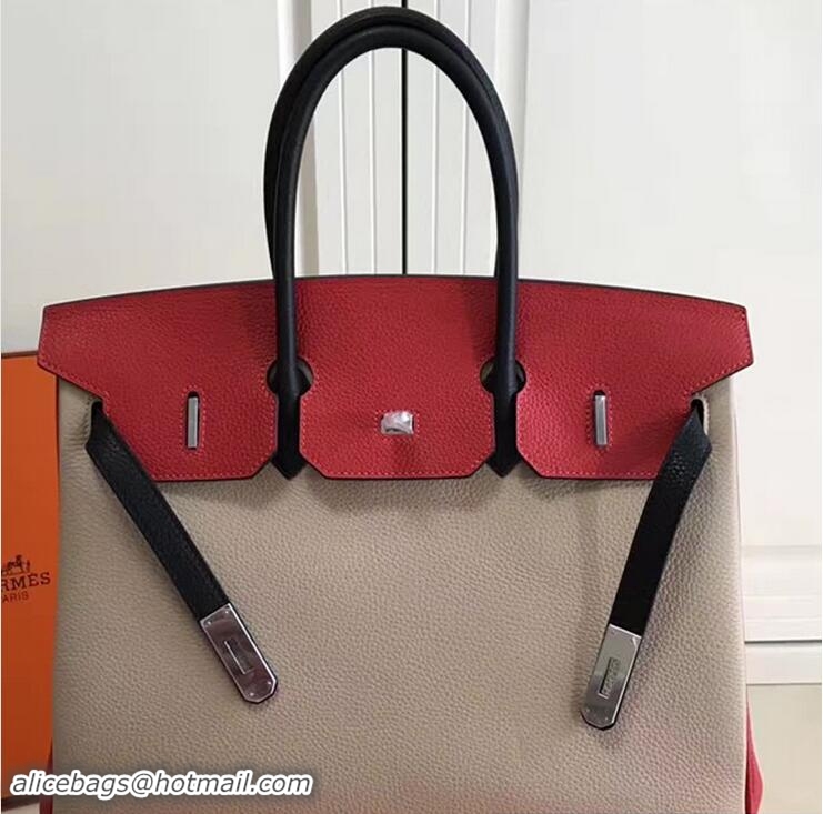 Good Product Hermes Mini Birkin 35cm Bag in Original Togo Leather Bag H60403 Light Brown/Red