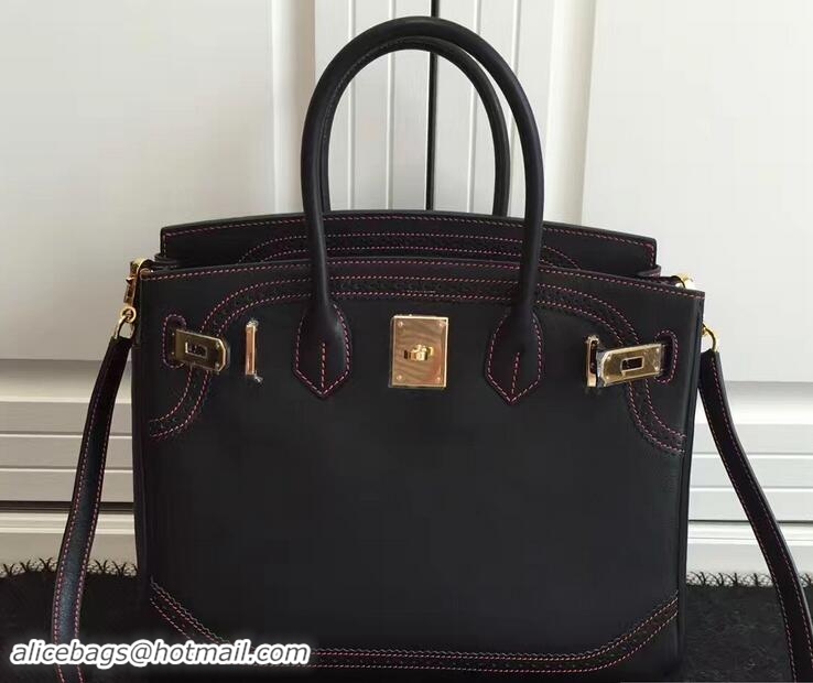 Best Price Hermes Lace Birkin 30cm Bag in Swift Leather H60306 Black/Red