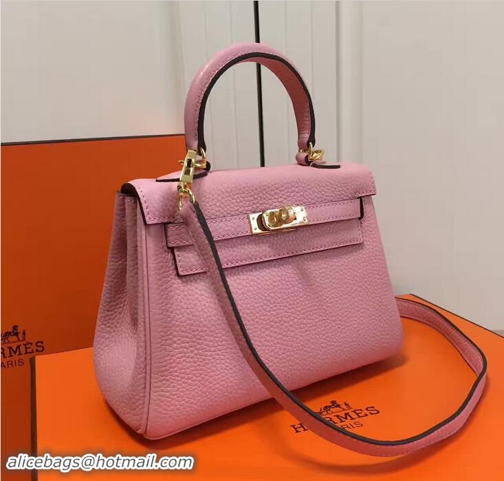 Well Crafted Hermes Clemence Leather Kelly 20cm Mini Bag H60405 Baby Pink