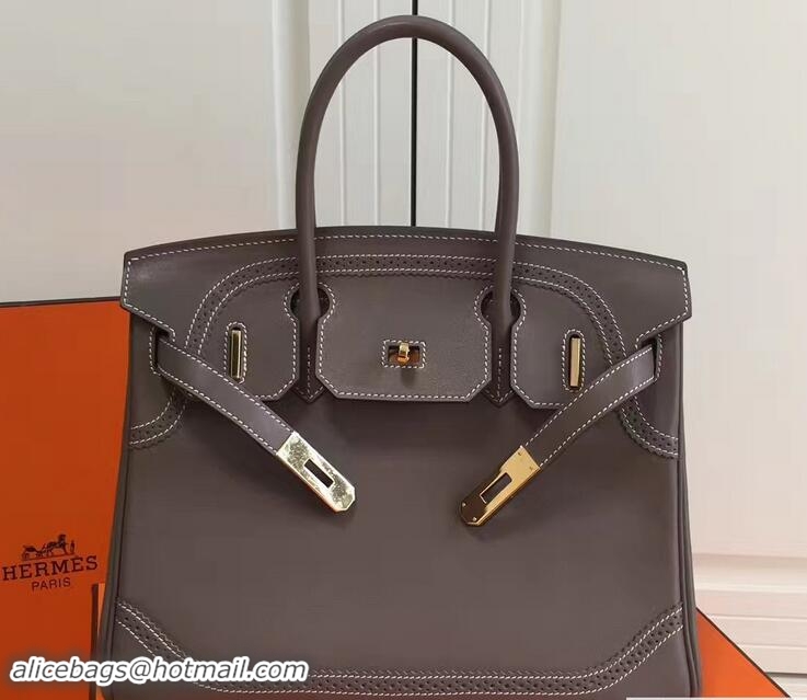 Buy New Cheap Hermes Lace Birkin 30cm Bag in Swift Leather H60306 Etoupe