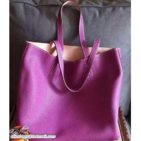 Duplicate Hermes Double Sens Shopping Tote Bag In Original Togo Leather H60422 Pink/Purple