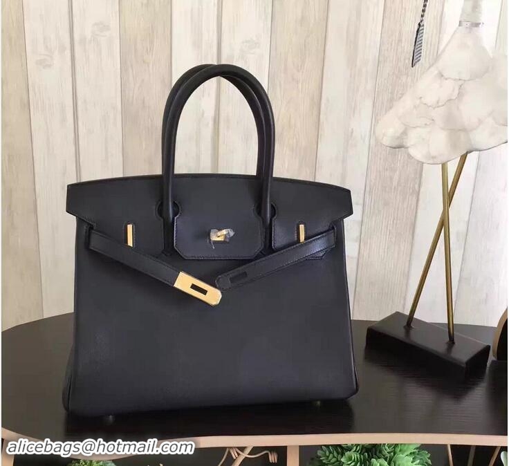 Discount Hermes Birkin 30 Bag in Original Swift Leather Bag H60417 Black