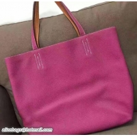 Top Quality Hermes Double Sens Shopping Tote Bag In Original Togo Leather H60419 Hot Pink/Orange