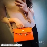 Hot Style Hermes Kelly 22cm Tote Bag Original Leather KL22 Orange