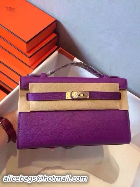 Good Looking Hermes Kelly 22cm Tote Bag Original Leather KL22 Purple