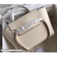 Refined Celine Belt Tote Small Bag in Epsom Leather 71805 Creamy