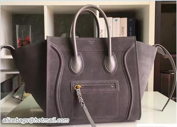 Hot Style Celine Luggage Phantom Bag in Original Suede Leather 71807 Gray 2017