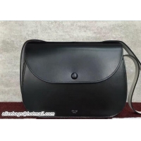 Sumptuous Celine Calfskin Small Round Box Shoulder Bag Winter 71802 Black