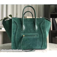 Best Price Celine Luggage Phantom Bag in Original Suede Leather 71807 Green 2017