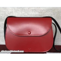 Crafted Celine Calfskin Small Round Box Shoulder Bag Winter 71802 Red