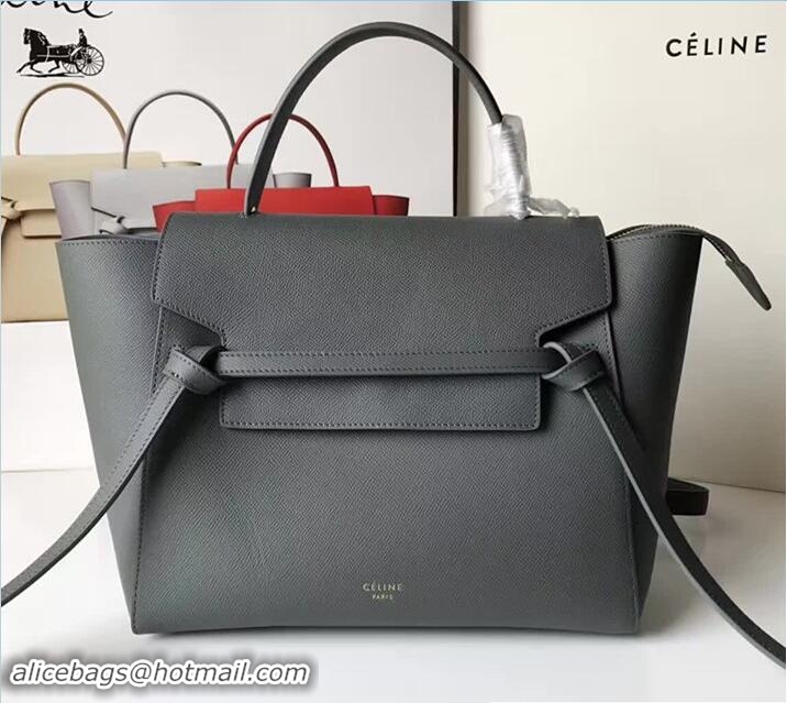 Shop Duplicate Celine Belt Tote Small Bag in Epsom Leather 71820 Dark Gary