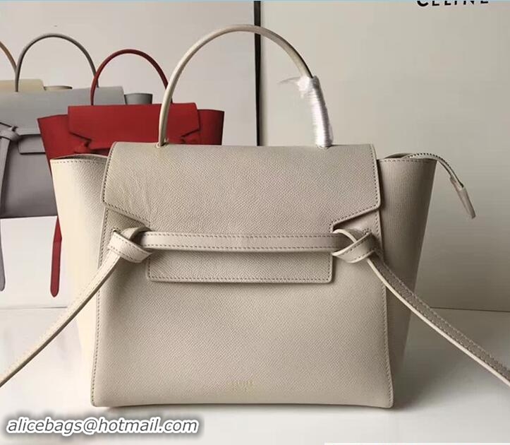 Unique Style Celine Belt Tote Mini Bag in Epsom Leather 71825 White