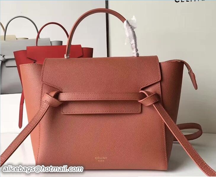 Shop Cheap Celine Belt Tote Mini Bag in Epsom Leather 71825 Brick Red