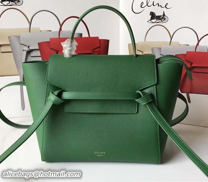 Grade Quality Celine Belt Tote Mini Bag in Epsom Leather 71822 Green