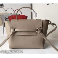 Fashion Celine Belt Tote Mini Bag in Epsom Leather 71822 Light Gary