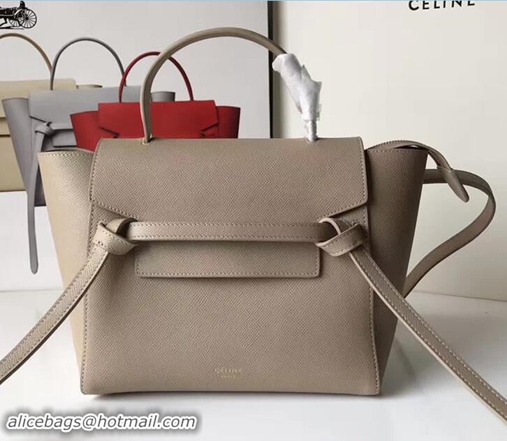 Fashion Celine Belt Tote Mini Bag in Epsom Leather 71822 Light Gary