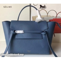 Sophisticated Celine Belt Tote Small Bag in Clemence Leather Sapphire 71906