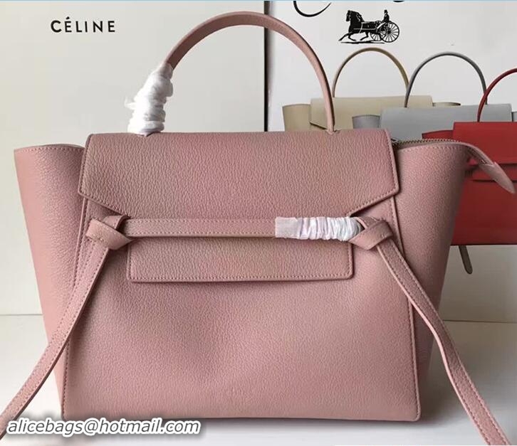 Discount Celine Belt Tote Small Bag in Clemence Leather Pink 71906