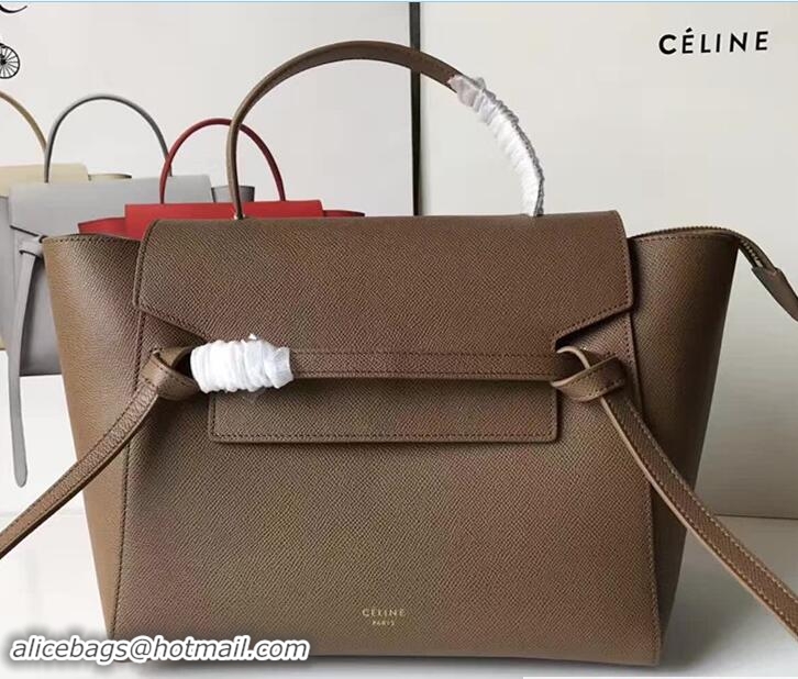 Duplicate Celine Belt Tote Small Bag in Epsom Leather 71825 Coffee