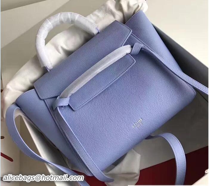 Classic Hot Celine Belt Tote Mini Bag in Clemence Leather Light Purple 71905