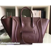 Popular Style Celine Luggage Phantom Bag in Smooth Original Leather Burgundy 71914