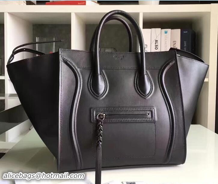 Good Quality Celine Luggage Phantom Bag in Smooth Original Leather Black 71914