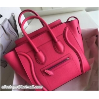 Best Price Celine Luggage Mini Tote Bag in Grained Leather Hot Pink 72015