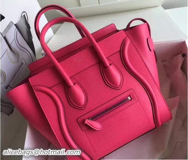 Best Price Celine Luggage Mini Tote Bag in Grained Leather Hot Pink 72015