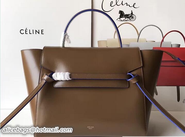 Pretty Style Celine Belt Tote Small Bag in Original Smooth Leather Caramel 72033