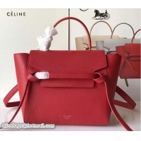 Good Product Celine Belt Tote Mini Bag in Original Clemence Leather 72031 Red