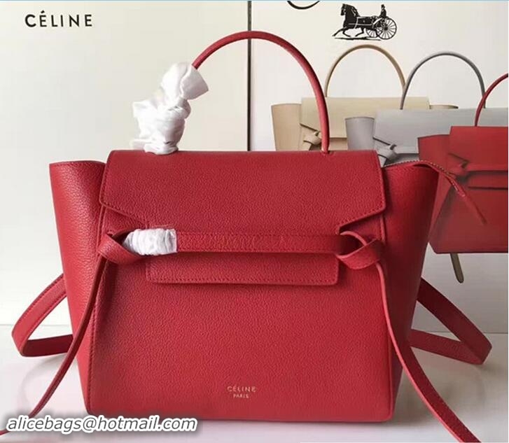 Good Product Celine Belt Tote Mini Bag in Original Clemence Leather 72031 Red