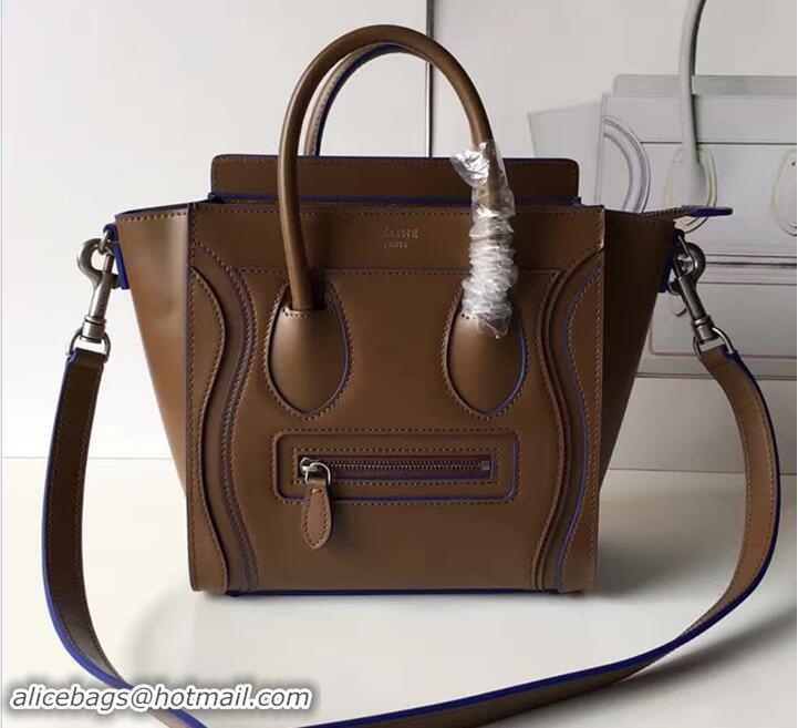 Sophisticated Celine Luggage Nano Tote Bag In Original Calfskin Smooth Leather Caramel 72028