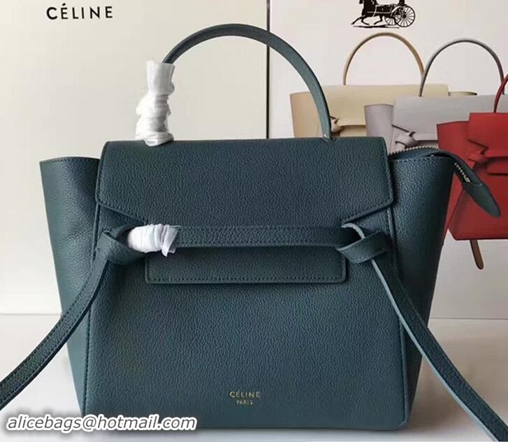 Chic Celine Belt Tote Mini Bag in Original Clemence Leather 72031 Ice Green