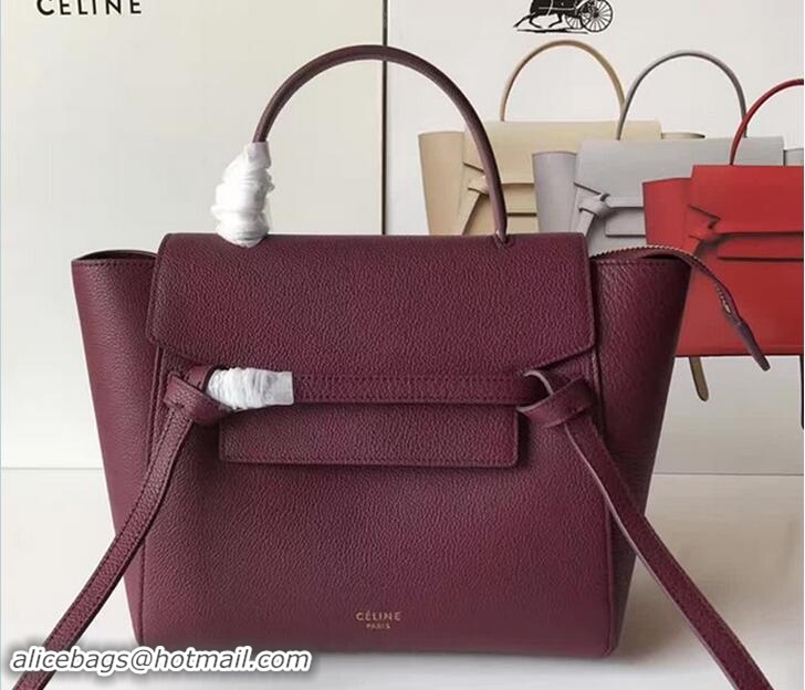 Feminine Celine Belt Tote Mini Bag in Original Clemence Leather 72031 Fusia