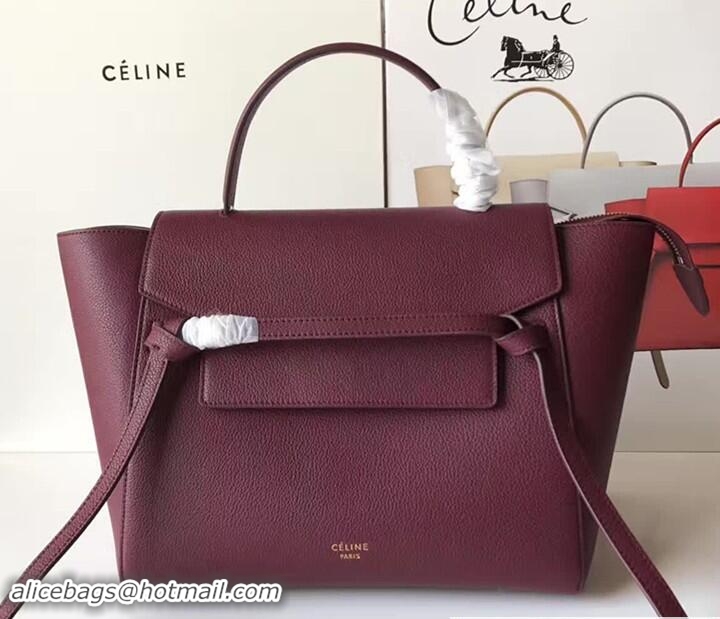 Most Popular Celine Belt Tote Small Bag in Original Clemence Leather 72101 Fusia