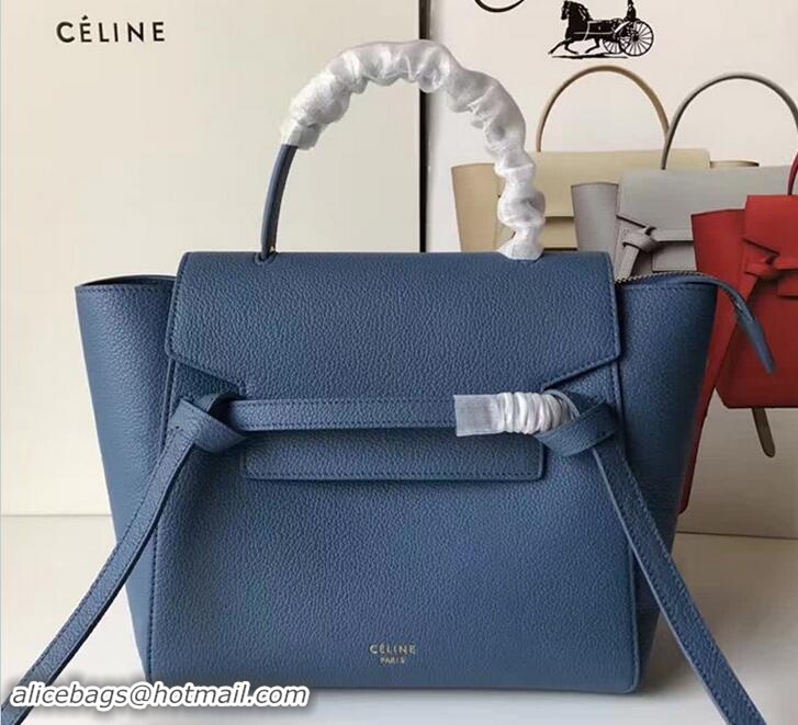 Good Looking Celine Belt Tote Mini Bag in Original Clemence Leather 72031 Dark Blue