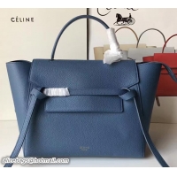 Charming Celine Belt Tote Small Bag in Original Clemence Leather 72101 Dark Blue