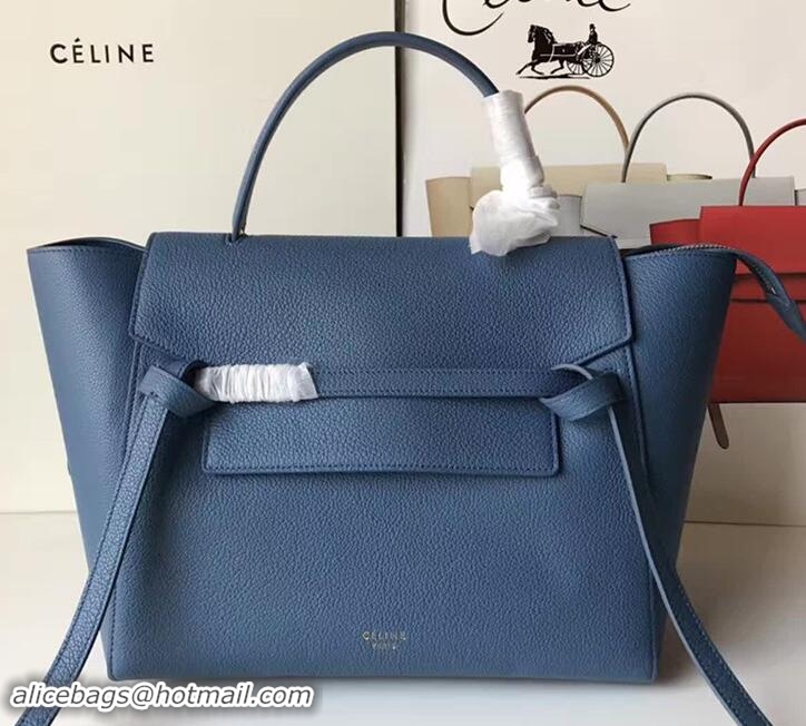 Charming Celine Belt Tote Small Bag in Original Clemence Leather 72101 Dark Blue