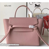 Most Popular Celine Belt Tote Mini Bag in Original Clemence Leather 72031 Pink