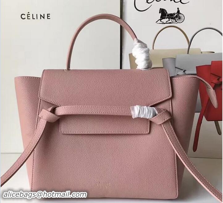 Most Popular Celine Belt Tote Mini Bag in Original Clemence Leather 72031 Pink