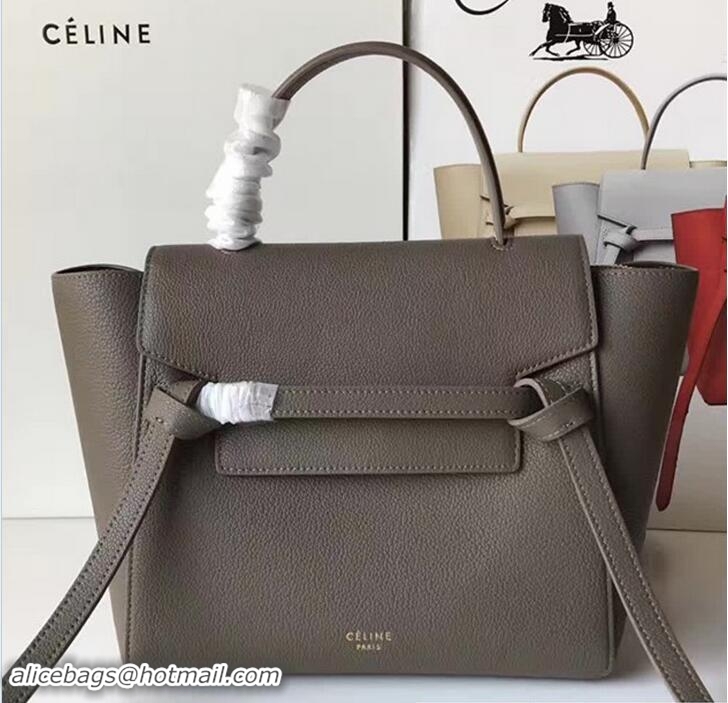 Shop Cheap Celine Belt Tote Mini Bag in Original Clemence Leather 72031 Olive