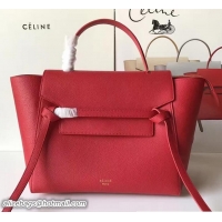 Duplicate Celine Belt Tote Small Bag in Original Clemence Leather 72101 Red