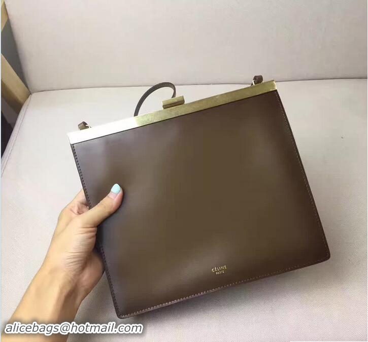 Famous Celine Mini Clasp In Natural Calfskin Crossbody Bag 72103 Patina 2017