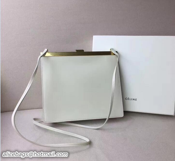 Sophisticated Celine Mini Clasp In Natural Calfskin Crossbody Bag 72103 White 2017